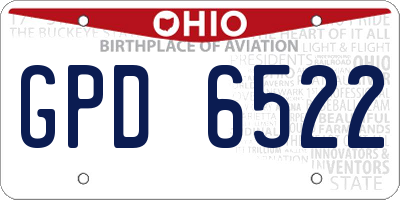 OH license plate GPD6522