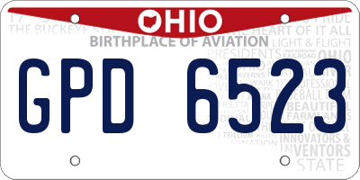 OH license plate GPD6523