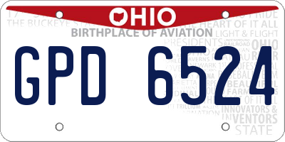 OH license plate GPD6524