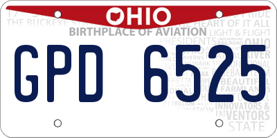 OH license plate GPD6525