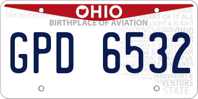 OH license plate GPD6532
