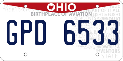 OH license plate GPD6533