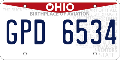 OH license plate GPD6534