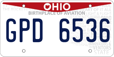 OH license plate GPD6536