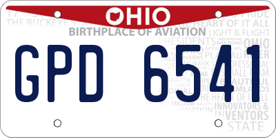 OH license plate GPD6541
