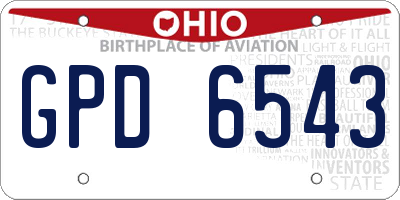 OH license plate GPD6543