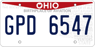 OH license plate GPD6547