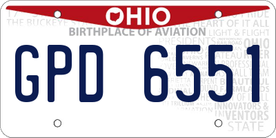 OH license plate GPD6551
