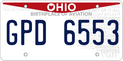 OH license plate GPD6553