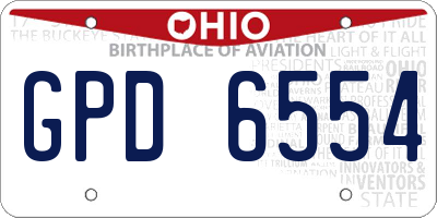 OH license plate GPD6554