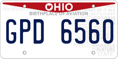 OH license plate GPD6560