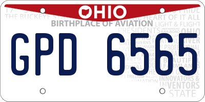 OH license plate GPD6565