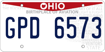 OH license plate GPD6573