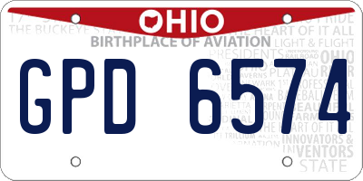 OH license plate GPD6574