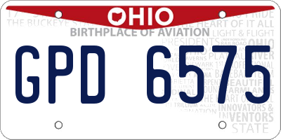 OH license plate GPD6575