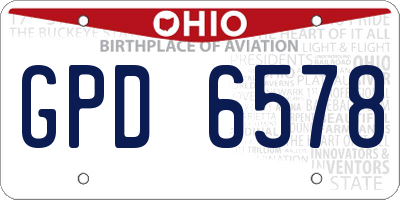 OH license plate GPD6578