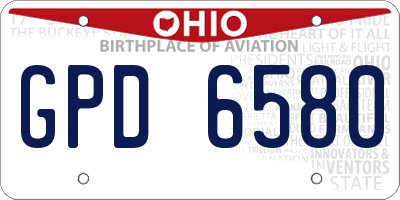 OH license plate GPD6580