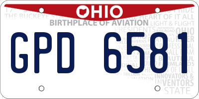 OH license plate GPD6581