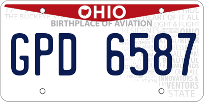 OH license plate GPD6587