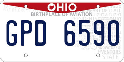 OH license plate GPD6590