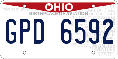 OH license plate GPD6592