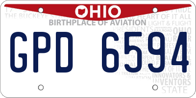 OH license plate GPD6594