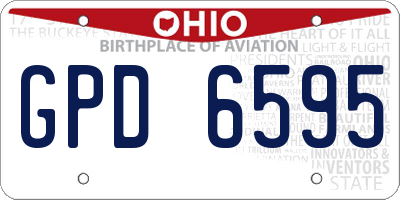 OH license plate GPD6595