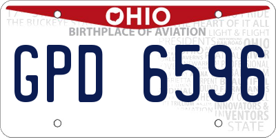 OH license plate GPD6596