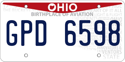 OH license plate GPD6598