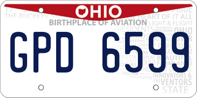 OH license plate GPD6599