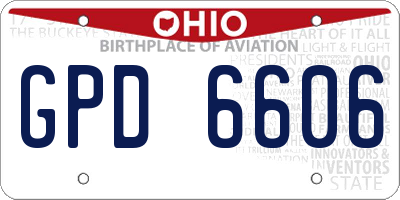 OH license plate GPD6606