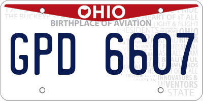 OH license plate GPD6607