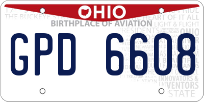 OH license plate GPD6608