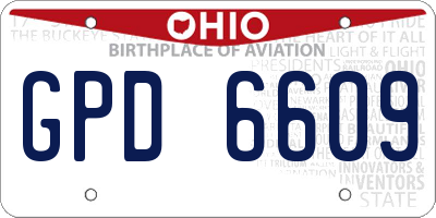OH license plate GPD6609