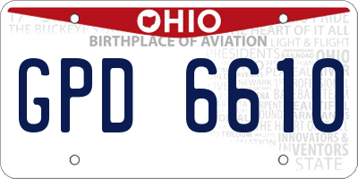 OH license plate GPD6610