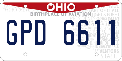 OH license plate GPD6611