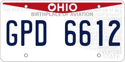 OH license plate GPD6612