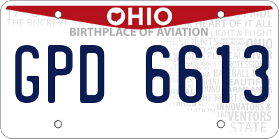 OH license plate GPD6613