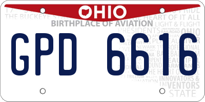 OH license plate GPD6616