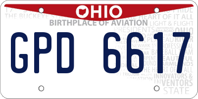 OH license plate GPD6617