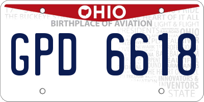OH license plate GPD6618