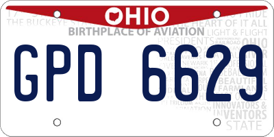 OH license plate GPD6629
