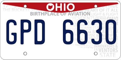 OH license plate GPD6630