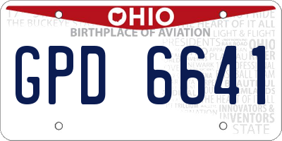 OH license plate GPD6641