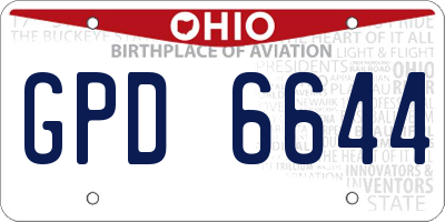 OH license plate GPD6644