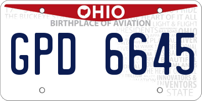 OH license plate GPD6645