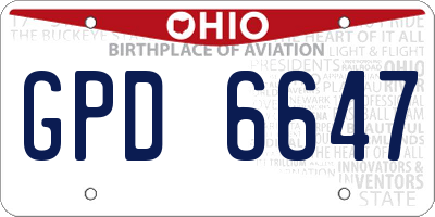 OH license plate GPD6647