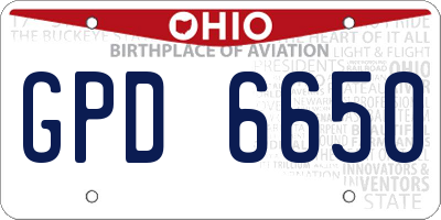 OH license plate GPD6650