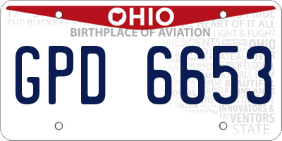 OH license plate GPD6653
