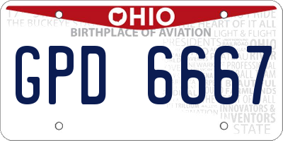 OH license plate GPD6667